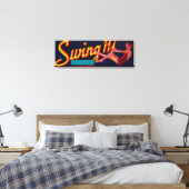 Swing Hi Peach LabelFresno, CA Leinwanddruck (Insitu (Schlafzimmer))