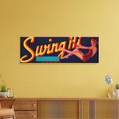 Swing Hi Peach LabelFresno, CA Leinwanddruck (Insitu (Wohnzimmer))