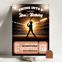 Swing in Baseball Rookie Birthday Boy