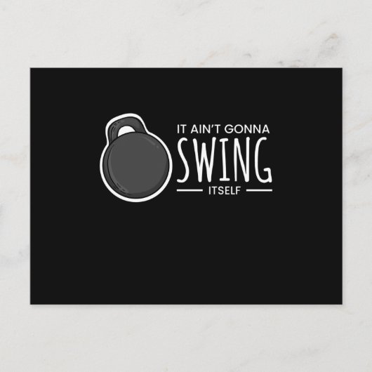 Swing It Self Kettlebell Fitness Postkarte (Vorderseite)