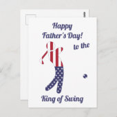 Swing King | American Flag Golf- Vatertag Postkarte (Vorne/Hinten)