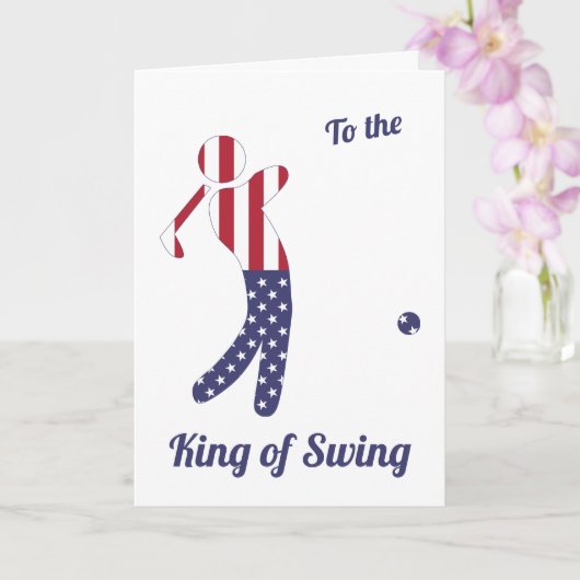 Swing King | Amerikanische Flagge | Vatertag Karte (Orchidee)