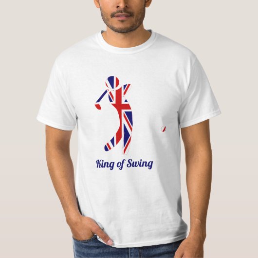 Swing King | Union Jack Flag Golf Player T-Shirt (Vorderseite)