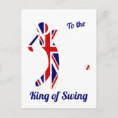 Swing King | Union Jack Golfer | Vatertag Postkarte (Vorderseite)