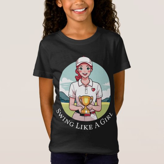 Swing like a Girl Fine Jersey Golf T - Shirt (Vorderseite)