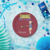 Swing Like A Girl Softball Pappteller (Party)