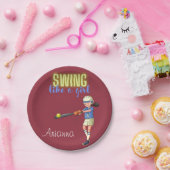 Swing Like A Girl Softball Pappteller (Party)