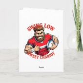 Swing Low Power Run Cartoon Rugby Charge Karte (Rückseite)