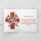 Swing Low Power Run Cartoon Rugby Charge Karte (Innenseite)