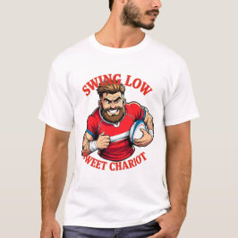 Swing Low Power Run Cartoon Rugby Charge T-Shirt