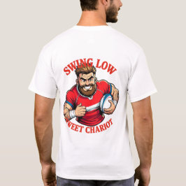 Swing Low Power Run Cartoon Rugby Charge T-Shirt