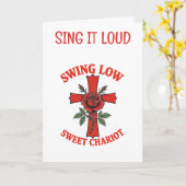 Swing Low Sweet Chariot Rose & Cross Motif Karte (Gelbe Blume)