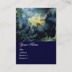 SWING MONOGRAM, Blaugelb-gelb-goldene Metallic Visitenkarte