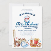 Swing on Baseball Geburtstagsparty Einladung (Vorderseite)