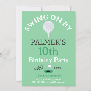 Swing On by Golfing Birthday Party Einladung