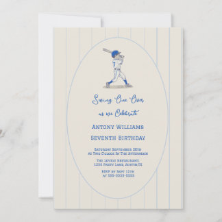 Swing on Over 7. Geburtstags-Baseballparty Einladung