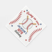 "Swing On Over – Baseball Birthday Party Serviette (Ecke)