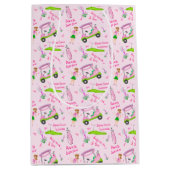 Swing Pink Golfer Breast Cancer Awareness Mittlere Geschenktüte (Vorderseite)