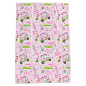 Swing Pink Golfer Breast Cancer Awareness Mittlere Geschenktüte (Rückseite)