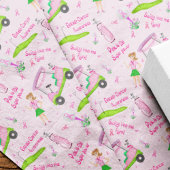 Swing Pink Golfer Breast Cancer Awareness Seidenpapier