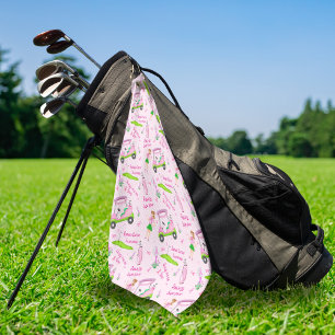 Swing Pink Golfer Brustkrebsbewusstsein Golfhandtuch
