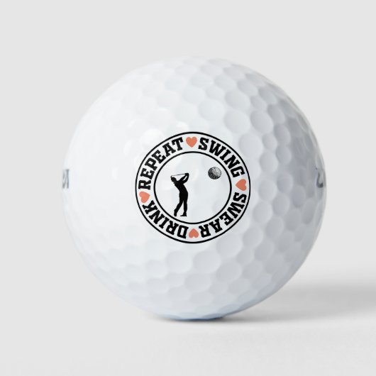 Swing, Schwöre, Trinke, Wiederhole Golfball (Vorderseite)