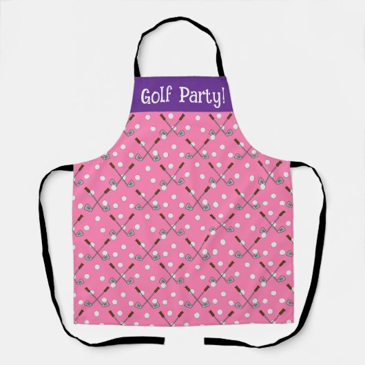 Swing & Sizzle: Pink Custom Golf Party Schürze (Vorderseite)