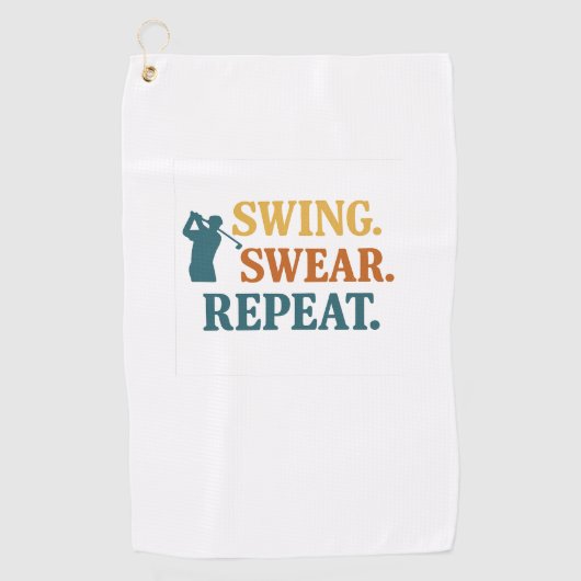 Swing. Swear. Repeat. – Snarky Golf Merch Golfhandtuch (Vorderseite)