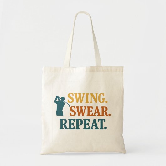 Swing. Swear. Repeat. – Snarky Golf Merch Tragetasche (Vorne)