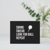 Swing Swear suchen nach Ball Wiederholung lustigen Postkarte (Stehend Vorderseite)