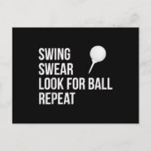 Swing Swear suchen nach Ball Wiederholung lustigen Postkarte (Vorderseite)