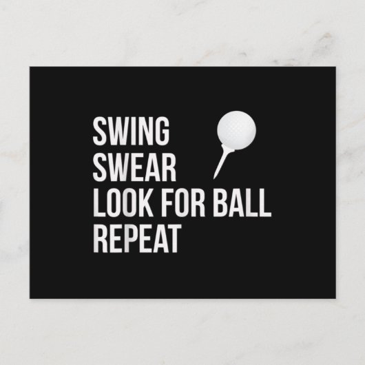 Swing Swear suchen nach Ball Wiederholung lustigen Postkarte (Vorderseite)