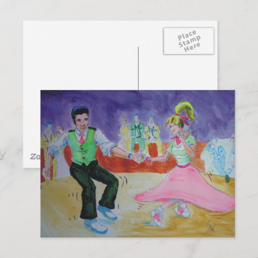 Swing Tanz am Samstagabend Postkarte (Vorne/Hinten)