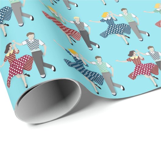 Swing-Tanz Geschenkpapier (Rolleneckpunkt)