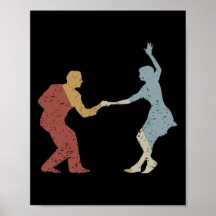 Swing-Tanz im Retro-Stil Vintage Poster
