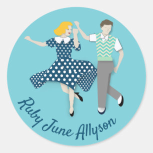 Swing-Tanz-Paar Runder Aufkleber
