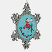 Swing-Tanz Schneeflocken Zinn-Ornament (Links)