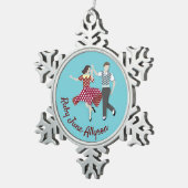 Swing-Tanz Schneeflocken Zinn-Ornament (Rechts)
