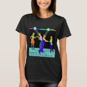 Swing-Tänzer auf dem Musical-Notenboden T-Shirt (Vorderseite)