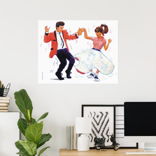 Swing-Tänzer mit Poodle-Rock und Sattelschuhen Poster (Heimbüro)