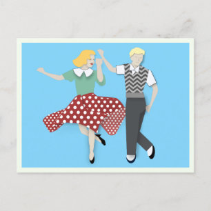 Swing-Tanzpaar Postkarte