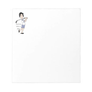 Swing wie ein Girl Fun Golf Quote & Cartoon Notizblock