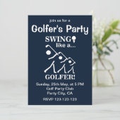 Swing wie ein Golfer-Golf-Party Einladung (Stehend Vorderseite)
