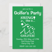 Swing wie ein Golfer-Golf-Party Einladung (Vorderseite)
