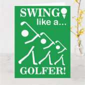 Swing wie ein Golfer Gruß Karte (Gelbe Blume)