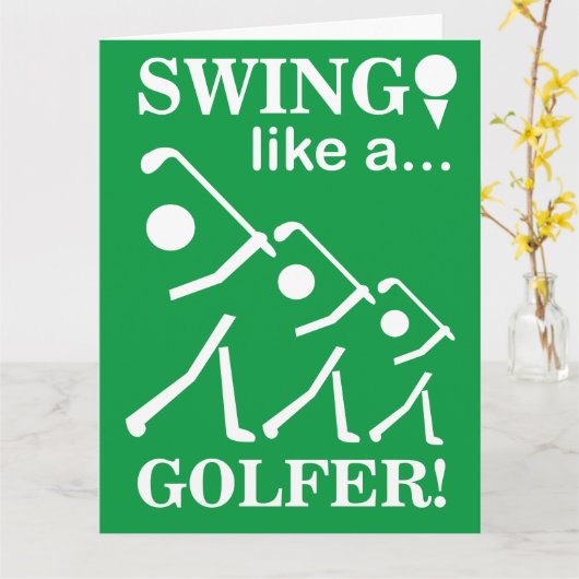 Swing wie ein Golfer Gruß Karte (Gelbe Blume)