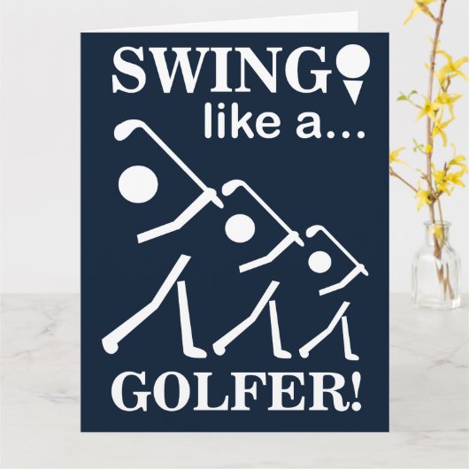 Swing wie ein Golfer Gruß Karte (Gelbe Blume)