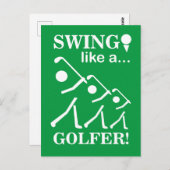 Swing wie ein Golfer Postkarte (Vorne/Hinten)