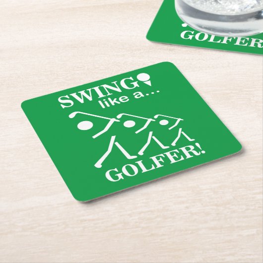Swing wie ein Golfer Rechteckiger Pappuntersetzer (angewinkelt)