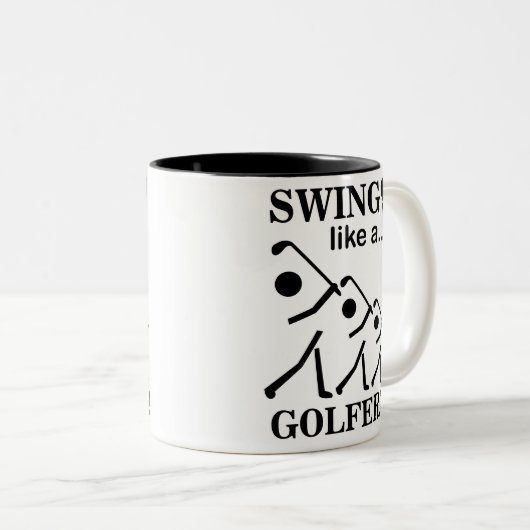 Swing wie ein Golfer Zweifarbige Tasse (VorderseiteRechts)